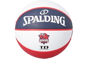 Spalding - EUROLEAGUE Team SZ7 - Baskonia Vitoria Gasteiz - Balón de Baloncesto - Tamaño 7 - Baloncesto - Material: Goma - Exterior - Antideslizante - Excelente Agarre - Muy Resistente