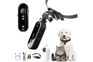 AGRDEED Pet Camera Collar,1080P 120° Weitwinkel Katzenhalsband Mit Kamera, Videoaufzeichnung mit 32G SD Card,USB Rechargeable Dog Camera for Dogs and Cats