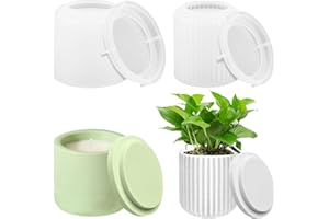BOHRMA Lot de 2 moules en silicone - Moule à bougie 3D - Vase en silicone - Cylindre - Bougeoir - Moule en silicone époxy - Moulds en béton - Moules en verre avec couvercle pour décoration de la maison