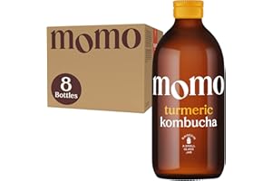 8 x Fresh 330ml Bottles MOMO Kombucha Drink Organic - Kombucha Tea Probiotic Drink - Turmeric