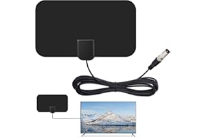 QIANEFFORT TV Aerial Indoor,1 PCS TV Aerial Booster,TV Digital Aerial,Portable Aerial for TV,50 Miles Digital 4K Hd Signal Stable Image Freeview for Local Channels Suitable indoor TV aerial With 14 FT Long Cable