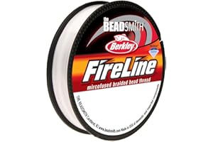 THE BEADSMITH El Beadsmith Fireline de Berkley - Hilo Trenzado microfusionado - 6lb. Test, 006"/.15mm Diámetro, Carrete 50 Yardas, Color Cristal - Material de Encordado Super Fuerte