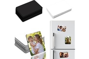 EAPIKON 10 Piezas Imanes de Nevera Sublimacion Blanco, 5x7,5cm Iman Metal de Refrigerador para Sublimar, Foto Imán Personalizado para Cocina Casa Pizarra Oficina Decoración, Rectángulo