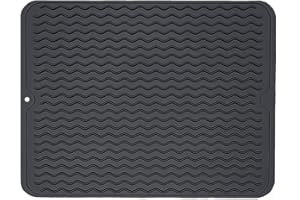 Anlising Alfombrilla Escurreplatos de Silicona, Alfombrilla de Silicona, Alfombrilla para Fregadero, Alfombrilla de Silicona para Escurrir, Alfombrilla Resistente al Calor (40×30CM Negro)