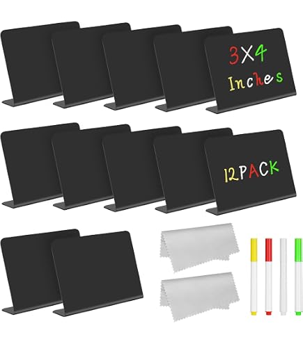 Lot De 10 Mini Tableaux Noirs En L Pour Buffet - Étiquettes Alimentaires Effaçables - Mariage, Fête