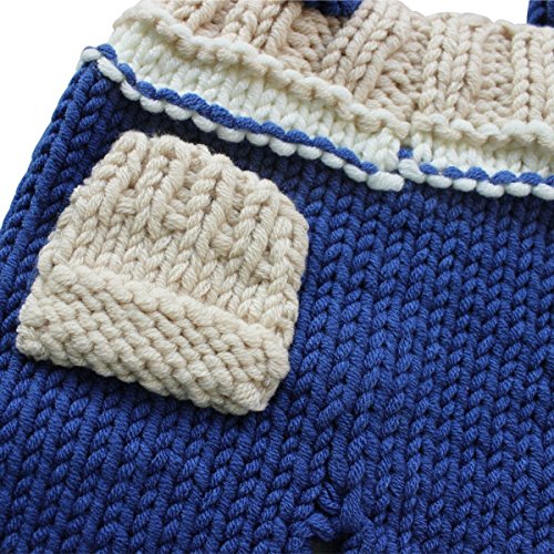 Jastore ® Foto Fotografie Prop Baby Junge Kostüm Nette blau Stricken Handarbeit - 5