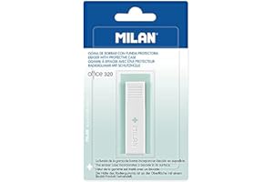 MILAN Blíster 1 goma con funda Office 320 turquesa, Edición +
