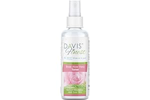 Davis Finest Lotion Tonique Visage, Spray Tonifiant pour Visage, Brume Eau de Rose et Aloe Vera Éclaircissante pour Peau, Soin Hydratant Visage Nettoyant, Végétalienne, Astringent sans Alcool 100 g