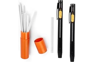 Fukaisu 23pcs Heat Erasable Fabric Marker Set, Include 2 Heat Erasable Chalk Pens 20 Replacement Refills and 1 Pen Refill Box for Embroidery, Quilting, Cotton Knitted Cloth DIY Sewing Tools