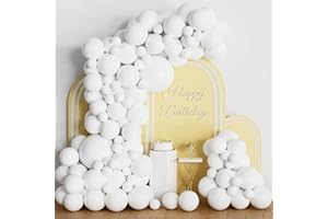 ASIYUHY White Balloons Different Sizes - 102Pcs White Balloons Arch Garland Kit 5/10/12/18 Inch Matte White Latex Balloons Romantic Balloon Party Decorations for Birthday Wedding Anniversary Decoration