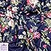 Produktbild FS101 _ 2 Floral Print Navy Hintergrund High Qualität Scuba Stoff