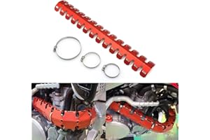 AN XIN Un Xin 610 mm Universale Moto Tubo di Scarico Anti Hot Aluminum Exhaust Heat Shield Copertura Leg Protector for Dirt Pit Bike Honda Kawasaki Yamaha K.T.M – Rosso