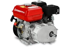 EBERTH 6,5 PS 4,8 kW Benzinmotor Standmotor Kartmotor Antriebsmotor mit Ölbadkupplung, 20 mm Ø Welle, Ölmangelsicherung, 4-Takt, 1 Zylinder Benzin Motor, 196 ccm Hubraum, luftgekühlt, Seilzugstart