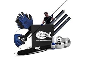 Magnetar Magnete da Pesca con Bastone - 280 Kg Pesca Magnetica 360 - Easy - Magnet Fishing Kit con Bastone/Guanti/Copertura/Colla - Magneti Neodimio Da Pesca