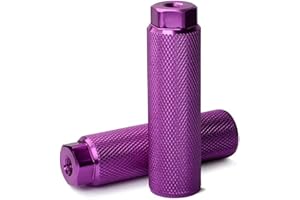 EMIIF 1 Pair Universal Bike Pegs, Aluminum Alloy Anti Skid Lead Foot Fit for BMX Bike 3/8 Inch Axles - Purple