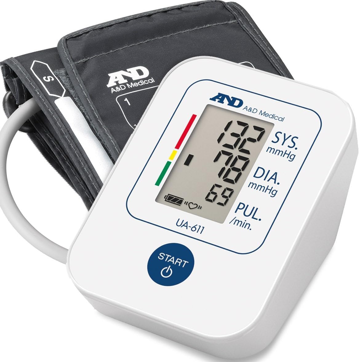 A&D Medical Tensiómetro de Brazo digital, medición precisa de la presión arterial y el pulso, validado clinicamente – UA-611