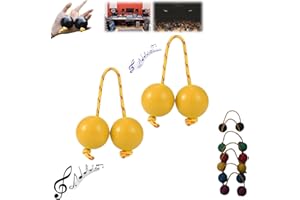 YOUKENE Koshkash, 2 Pair Kush Kash Shakers, Asalato Rhythmic Ball Kashaka Instrument, Hand Musical Percussion African Shaker Instrument, Easy to Play for Adults and Teenagers at Shows (2 Pairs Yellow)