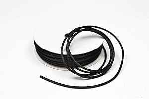 CREATIVERY Kumihimo Rouleau de cordon tressé en satin de 2 mm (noir) 10 m