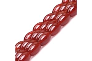 SWEET & HAPPY GIRL'S GEMSTONE BEADS STRAND SHG Store 8x12mm Rot Natur olivary Edelstein Achat Perlen Strang 15 Zoll Schmuckherstellung Perlen