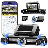 Azdome M660 4K Ara&ccedil; Kamerası &ndash; D&ouml;rt Kameralı Kayıt, Wifi, GPS, Gece G&ouml;r&uuml;ş, 64 GB Hafıza Kartı