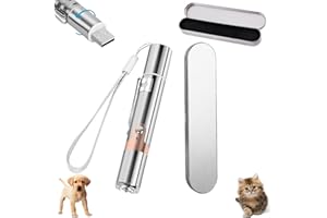 Tosiicop Interactive Cat Toy - 7 in 1 USB Rechargeable LED Light Pointer With 5 Patterns & Purple Light for Chase and Urine Stain Detection - Night Lighting