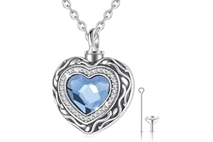 CELESTIA Urnas Colgantes para Cenizas, Plata de ley 925 Collar para Guardar Cenizas Humanas Adulto y Mascotas