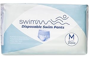 Swimmm – Pannolini per Piscina Adulti – Taglia M – 54-79 kg – 20 Pezzi – Per Incontinenza – Discreti e Delicati sulla Pelle – Igiene e Protezione in Acqua – Circonferenza Fianchi 86-122 cm