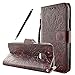 Produktbild Fraelc® Moto G5 Plus Hülle Premium Kunstleder Tasche im Bookstyle Klapphülle mit Weiche Silikon Handyhalter Lederhülle für Motorola Moto G5 Plus Indische Sonne Design Brieftasche - Braun