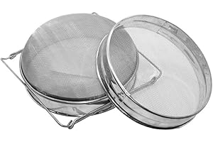 LUCKY FARM Honey Filter Strainer Double Layers Sieve with Holders Stainless Steel Beekeeping Equipment