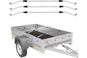 Plutohiker Flachplanenbügel für Anhängerplane 3er Set, Universell Anhängerplanen Haltebügel (Einstellbare Länge 100-150 cm),langlebige & rutschfeste Alu Bügel für Flachplane - 100% Aluminium