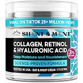 SHENT &amp; MENT Retinol Face Cream 3% Maximum Power Anti-Wrinkle Anti-Aging Day Night Lifting Face Collagen Hyaluronic Acid Face