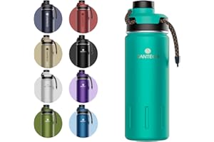 SANTECO Bottiglia Termica 500ml/710ml, Borraccia Acciaio Inox Senza Perdite, Bottiglia d'Acqua Sportiva per Bambini, Scuola, Sport, Campeggio, Yoga, Palestra, Ciclismo, Senza BPA
