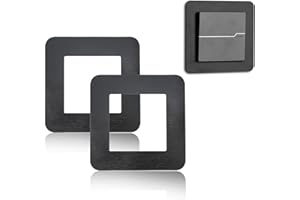 Beejoy 2 Pcs Light Switch Surround Black, 3.38 in Acrylic Single Light Switch Covers, Self Adhesive Simple Light Switch Cover Plates Frame, Wall Socket Stickers for Home Decoration