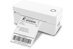 BonKaso BKT01 Thermal Label Printer 203DPI Direct Thermal Shipping Bill Printer 160mm/s High Speed USB Bluetooth Compatible for Barcode Label Receipt Tag Paper Small Business White