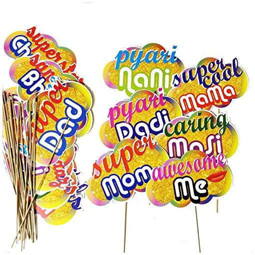Wobbox All Occasion Indian Family Photo Booth Party Props (18 Pieces) - Image 4