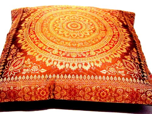 Indische Seide Deko Kissenbezüge 40 cm x 40 cm, Extravaganten Design für Sofa & Bett Dekokissen, Kissenhülle aus Indien (Angebot gültig nur für ein Woche) - 4