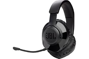 JBL Quantum 350, Wireless Gaming Headset, Czarny | Zestaw Słuchawkowy do Gier z Odchylanym Mikrofonem, Regulowanym Pałąkiem i łącznością USB, Szeroka Kompatybilność