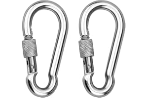 YOUKA OULVLIFE Moschettone con chiusura, moschettone per carichi pesanti, moschettone in acciaio al carbonio zincato con chiusura a vite