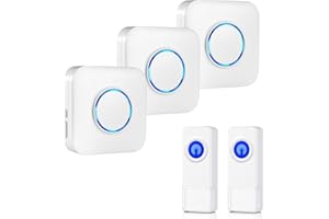 BITIWEND Timbre Inalámbrico para Puerta,2 Transmisor y 3 Receptor,Timbre Impermeable Volumen Ajustable Alcance a 1000Pies con 52 Melodías,4 Niveles de Volumen, LED Indicador,parahogar/la oficina/la tienda