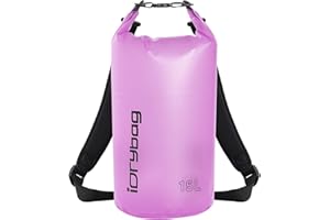 IDRYBAG Bolsa Seca Transparente Impermeable 2L/5L/10L/15L/20L, Bolsa Pequeña Impermeable para Kayak, Saco Seco Impermeable para Camping y Viajes
