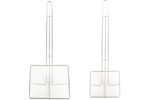 THUNDER GROUP Fine Mesh Deep Fryer Oil Skimmer/Strainer – Professional Set of Two - One 7” And One 5” Square Cooking Skimmers