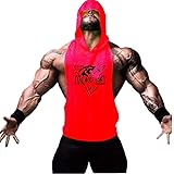 Cabeen Canotta Uomo Bodybuilding Smanicato Cotone Canottiera con Cappuccio Palestra