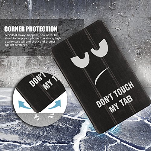 tinxi® Tab A 10,1 Tasche, Kunstleder Tasche für Samsung Galaxy Tab A 10,1 T580 10,1 zoll (25,65 cm) Schutzhülle Tasche Folio Tablet cover Flip Case Schutz hülle mit Standfunktion Sleep-Wakeup Funktion, don’t touch my Tab (nicht für P580 P585) - 5