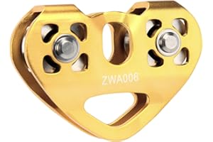 Latinaric 30KN Double Trolley Pulley Aluminum Zip Line Rock Climbing Mountaineering Rescue Lifting Tandem Pulley