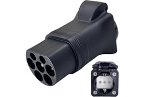 JULIK Adaptador tipo 2 a Schuko para cargador tipo 2 16 A EV y estación de carga a Schuko (negro)