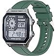 xhKJO Watchbands for Casio AE 1200 / W 218h / AE 1300 / F 91W/ W 218h / AQ S810W Strap, Silicone Watch Band Wrist Strap Bracelet Wristband for Casio W 219 / F 108WH/ AE 1000W / SGW 500H