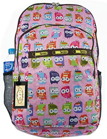 GFM Colourful OWL Cartoon Backpack for School, Holidays, Gym, Travel etc (Pattern No: 6215-MTLO-GLB)