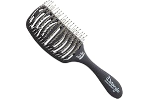 Olivia Garden iDetangle Brosse Démêlante pour Cheveux Epais - Démêle sans douleur, Brosse Flexible Ventilée, Forme Doublement Courbée