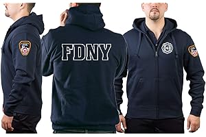 feuer1 Sweat à capuche Bleu marine New York City Fire Dept.Work 343"