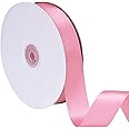 AYF Satin Ribbon Roll, 1 inch Wide 100 Yard Length for Party Decoration, DIY Hair Accessories, Sewing, Gift Wrapping, Invitation Embellishments (Pink)